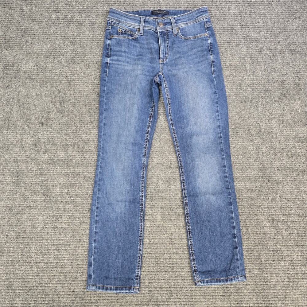 Cambio Parla Jeans Womens Size 4 Measure 26x26 Slim Straight Blue Italian Fabric